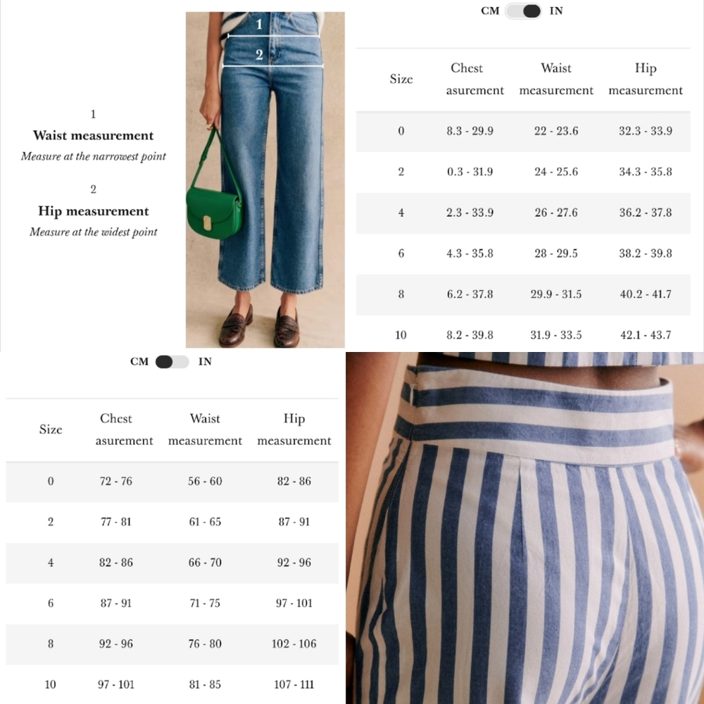 Sezane Jenson Trousers Stripped High Waisted Pants - Picture 8 of 9